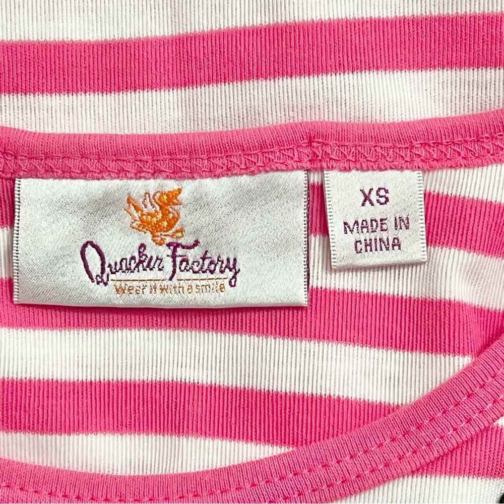 NWOT Quacker Factory Pink Stripe Top Cruise Beachy Resortwear - Picture 6 of 7
